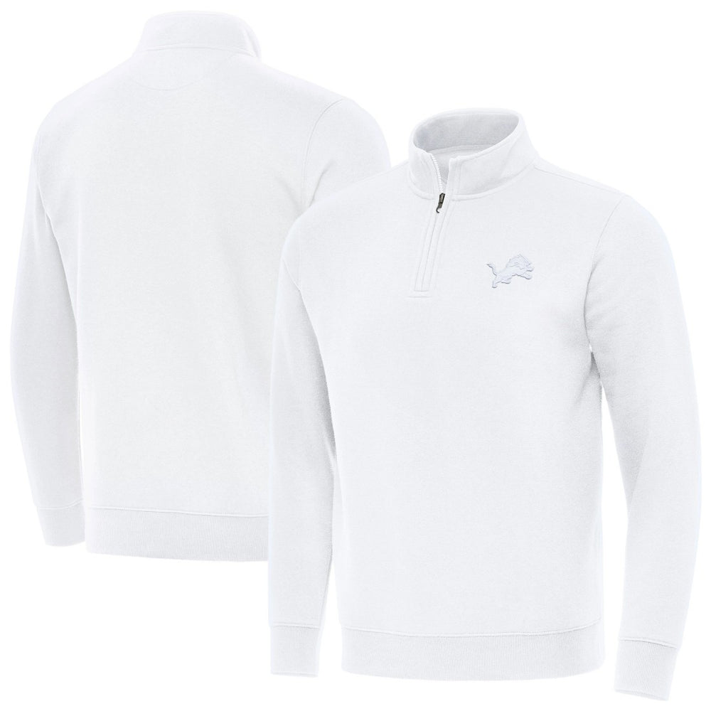 Detroit Lions Antigua Victory Quarter-Zip Top - White on sale