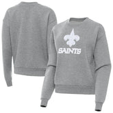 New Orleans Saints Antigua Women's Victory Pullover Sweatshirt - Heather Gray for sale