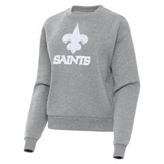 New Orleans Saints Antigua Women's Victory Pullover Sweatshirt - Heather Gray for sale