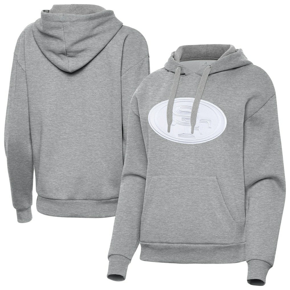 San Francisco 49ers Antigua Women's Victory Pullover Hoodie - Heather Gray discount