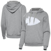 Kansas City Chiefs Antigua Women's Victory Pullover Hoodie - Heather Gray for sale
