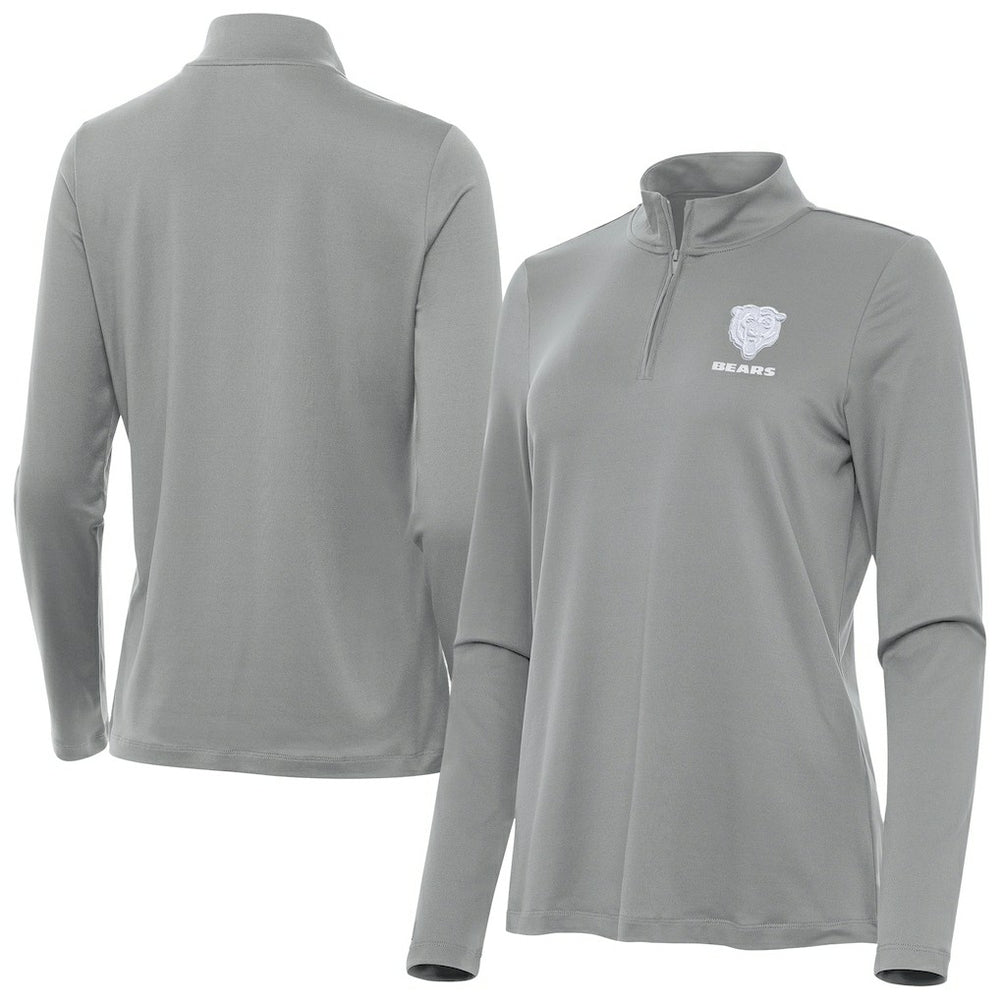 Chicago Bears Antigua Women's Reprocess Quarter-Zip Top - Gray on sale