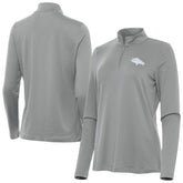 Denver Broncos Antigua Women's Reprocess Quarter-Zip Top - Gray on sale