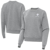 New Orleans Saints Antigua Women's Victory Crew Pullover Sweatshirt - Heather Gray cheap
