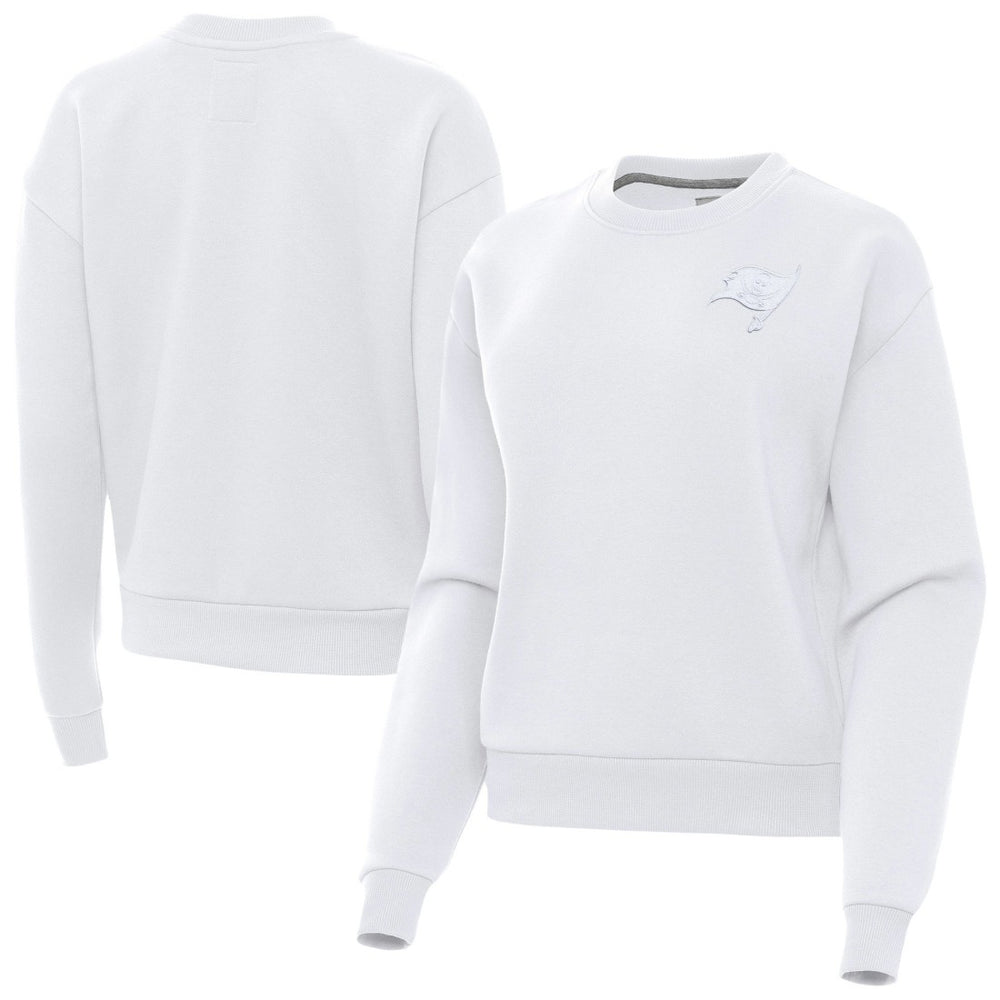 Tampa Bay Buccaneers Antigua Women's Victory Crew Pullover Sweatshirt - White outlet