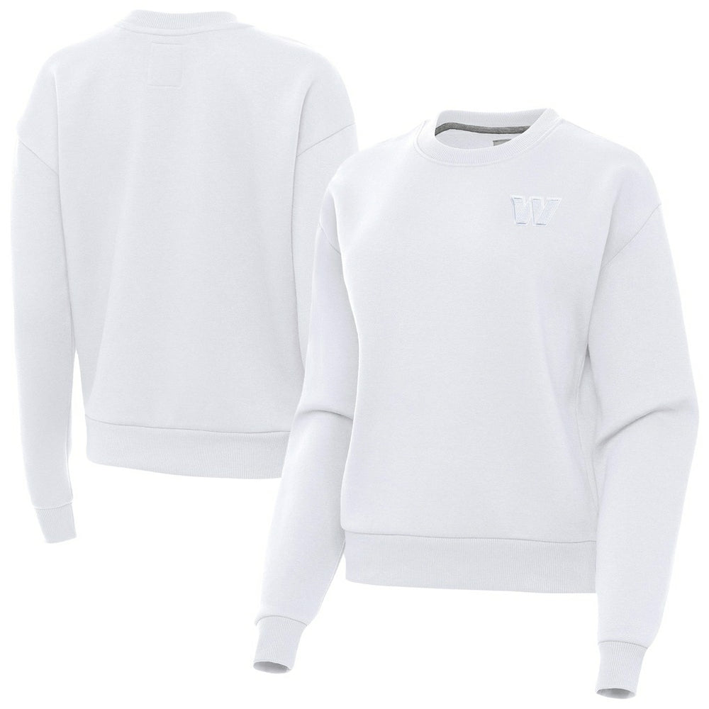 Washington Commanders Antigua Women's Victory Crew Pullover Sweatshirt - White discount