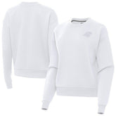 Carolina Panthers Antigua Women's Victory Crew Pullover Sweatshirt - White on sale