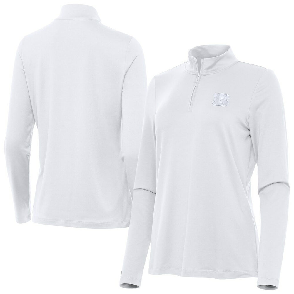 Cincinnati Bengals Antigua Women's Reprocess Quarter-Zip Top - White sale