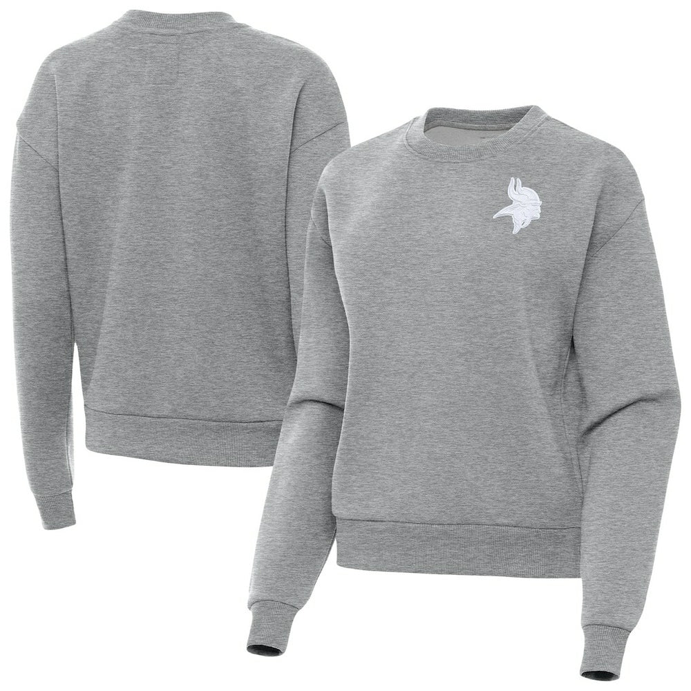 Minnesota Vikings Antigua Women's Victory Crew Pullover Sweatshirt - Heather Gray sale
