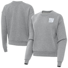 New York Giants Antigua Women's Victory Crew Pullover Sweatshirt - Heather Gray for sale