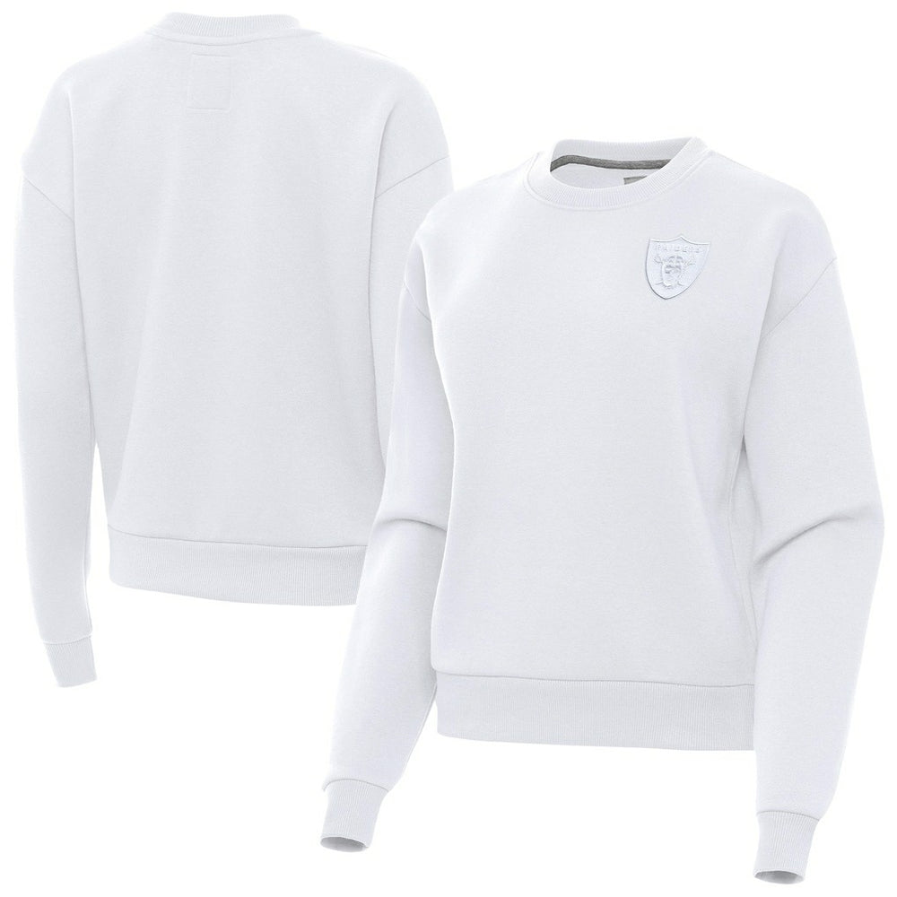 Las Vegas Raiders Antigua Women's Victory Crew Pullover Sweatshirt - White on sale
