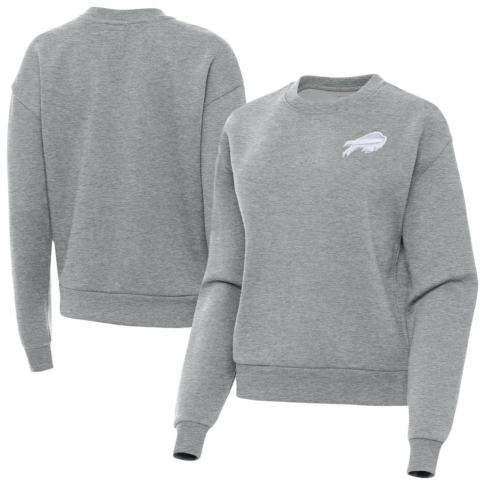 Buffalo Bills Antigua Women's Victory Crew Pullover Sweatshirt - Heather Gray for sale