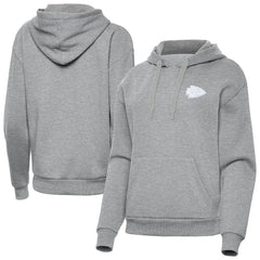 Kansas City Chiefs Antigua Women's Victory Pullover Hoodie - Heather Gray for sale