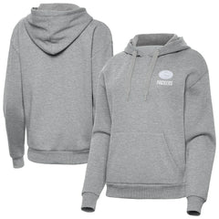 Green Bay Packers Antigua Women's Victory Pullover Hoodie - Heather Gray for sale
