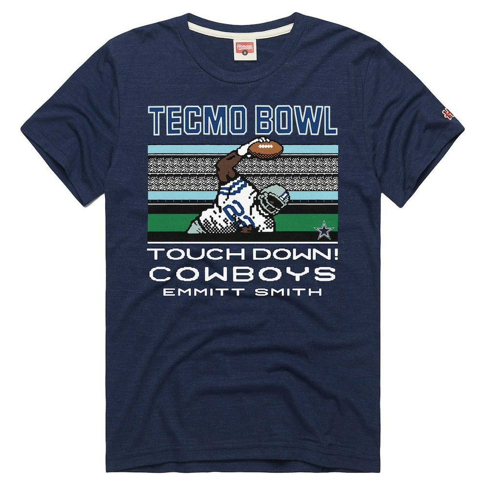 Emmitt Smith Dallas Cowboys Homage Unisex Tecmo Bowl Retired Player Graphic Tri-Blend T-Shirt - Navy discount