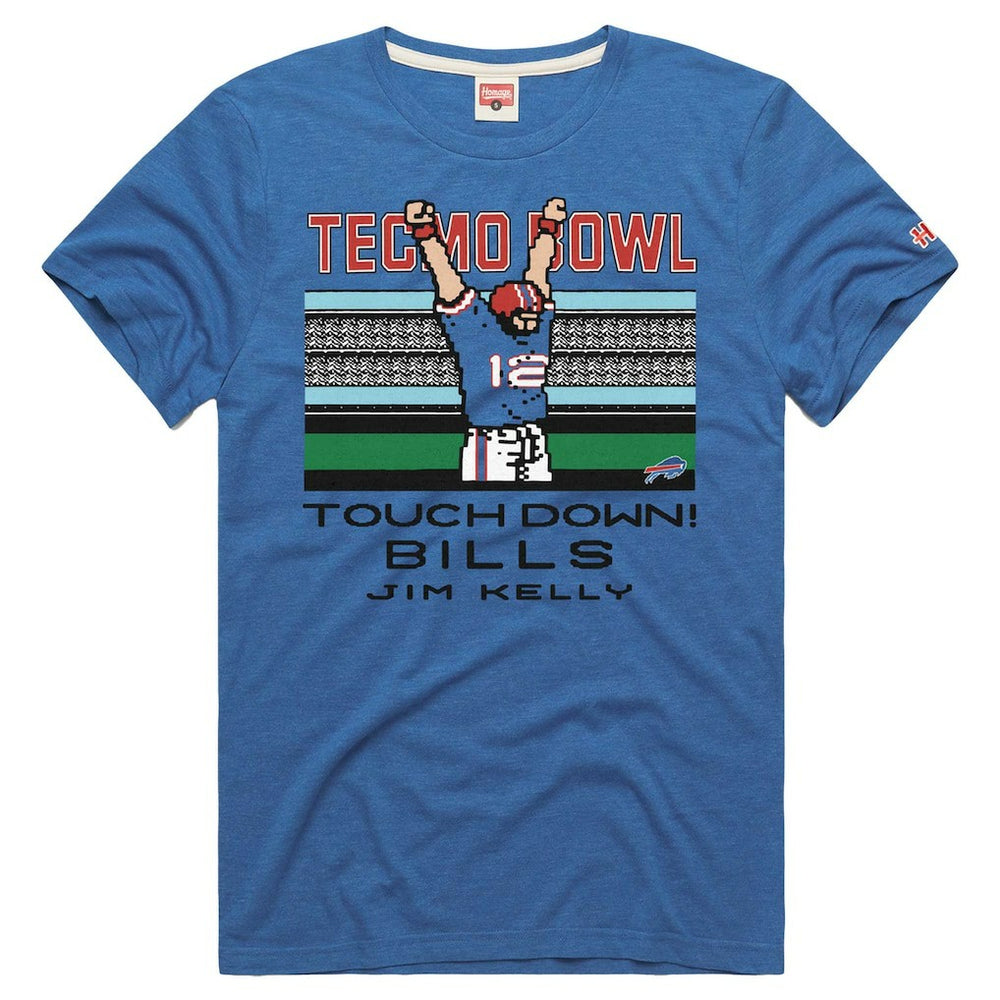 Jim Kelly Buffalo Bills Homage Unisex Tecmo Bowl Retired Player Graphic Tri-Blend T-Shirt - Royal on sale