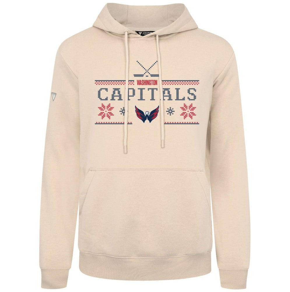 Washington Capitals Levelwear Podium Holiday Pullover Hoodie Khaki