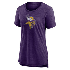 Minnesota Vikings Women's Distressed Tri-Blend T-Shirt - Purple for sale