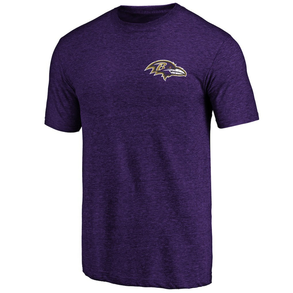 Baltimore Ravens Purple Left Chest Distressed Tri-Blend T-Shirt discount