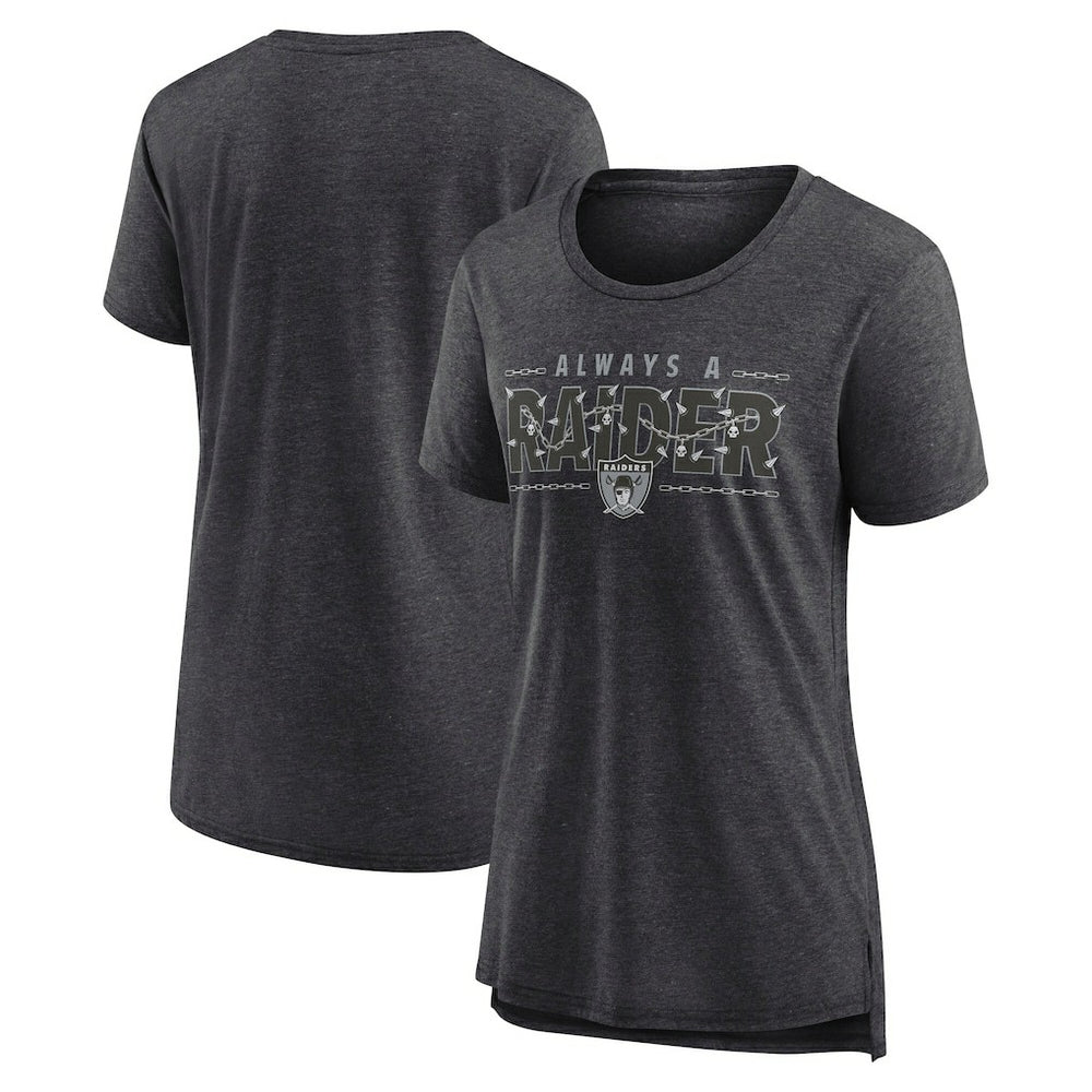 Las Vegas Raiders Women's Vintage Graphic Tri-Blend Scoop Neck T-Shirt - Charcoal | Nike cheap