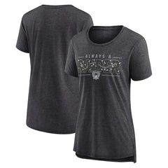 Las Vegas Raiders Women's Vintage Graphic Tri-Blend Scoop Neck T-Shirt - Charcoal | Nike cheap