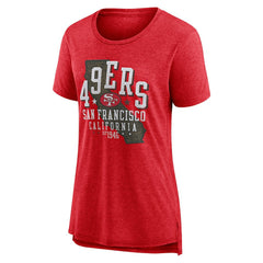 San Francisco 49ers Women's Vintage Graphic Tri-Blend Scoop Neck T-Shirt - Scarlet | Nike for sale