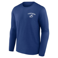Tampa Bay Lightning Blue Team Lockup Long Sleeve T-Shirt