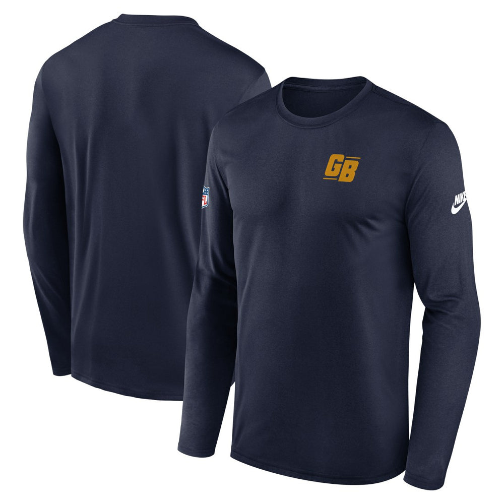 Green Bay Packers Legend Small Logo Dri-FIT Long Sleeve T-Shirt - Navy | Nike for sale