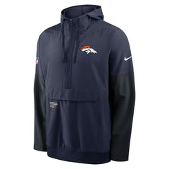 Denver Broncos Sideline Anorak Half-Zip Hoodie Jacket - Navy | Nike on sale
