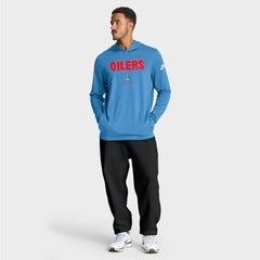 Tennessee Titans Sideline Oilers Throwback Dri-FIT Long Sleeve Hoodie T-Shirt - Light Blue | Nike outlet