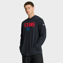 Houston Texans Sideline Pass Accuracy Dri-FIT Long Sleeve Hoodie T-Shirt - Blue | Nike discount