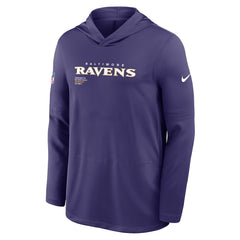 Baltimore Ravens Sideline Pure Fury Performance Long Sleeve Hoodie T-Shirt - Purple | Nike for sale