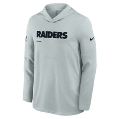 Las Vegas Raiders Sideline Pure Fury Performance Long Sleeve Hoodie T-Shirt - Silver | Nike sale