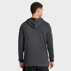 Green Bay Packers Sideline Pure Fury Performance Long Sleeve Hoodie T-Shirt - Anthracite | Nike outlet