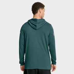 Philadelphia Eagles Sideline Pure Fury Performance Long Sleeve Hoodie T-Shirt - Green | Nike for sale