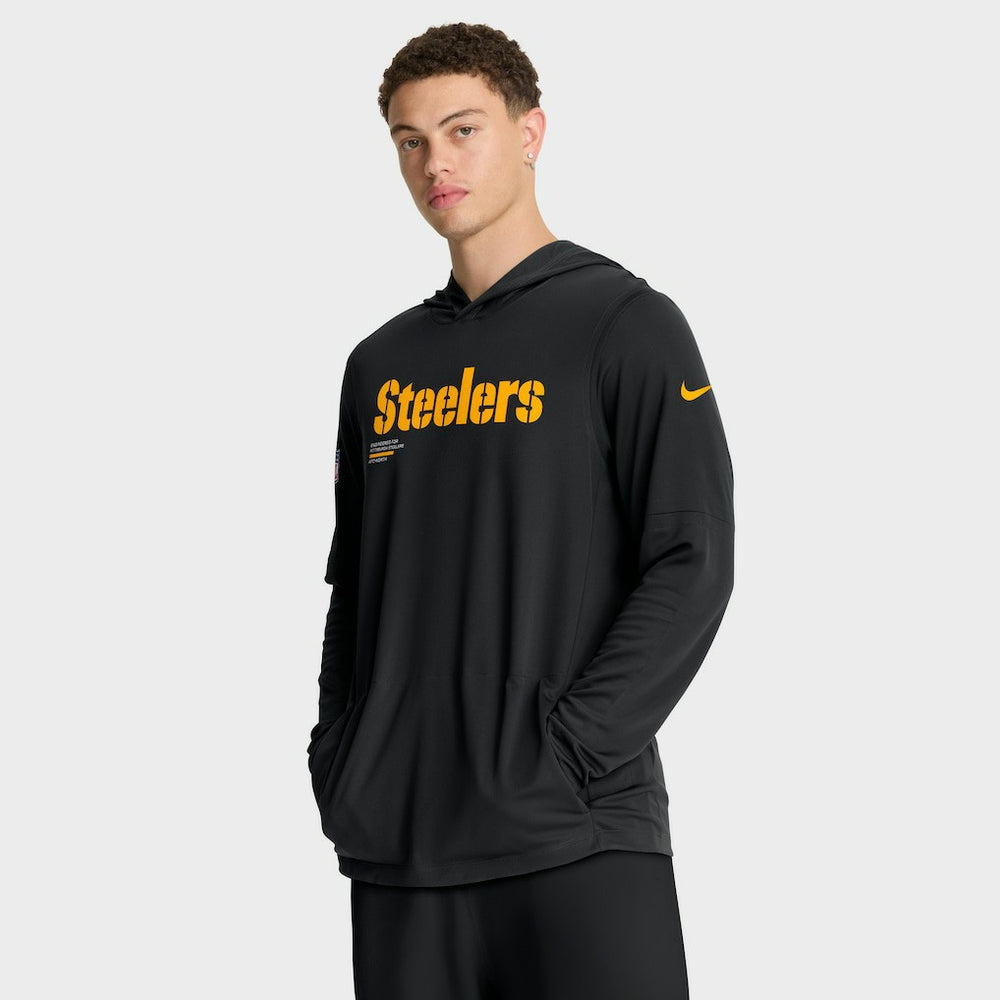 Pittsburgh Steelers Sideline Pure Fury Performance Long Sleeve Hoodie T-Shirt - Black | Nike online