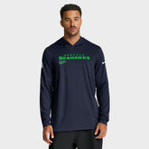 Seattle Seahawks Sideline Pure Fury Performance Long Sleeve Hoodie T-Shirt - College Navy | Nike online