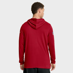 San Francisco 49ers Sideline Pure Fury Performance Long Sleeve Hoodie T-Shirt - Scarlet | Nike for sale