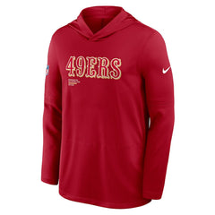 San Francisco 49ers Sideline Pure Fury Performance Long Sleeve Hoodie T-Shirt - Scarlet | Nike for sale
