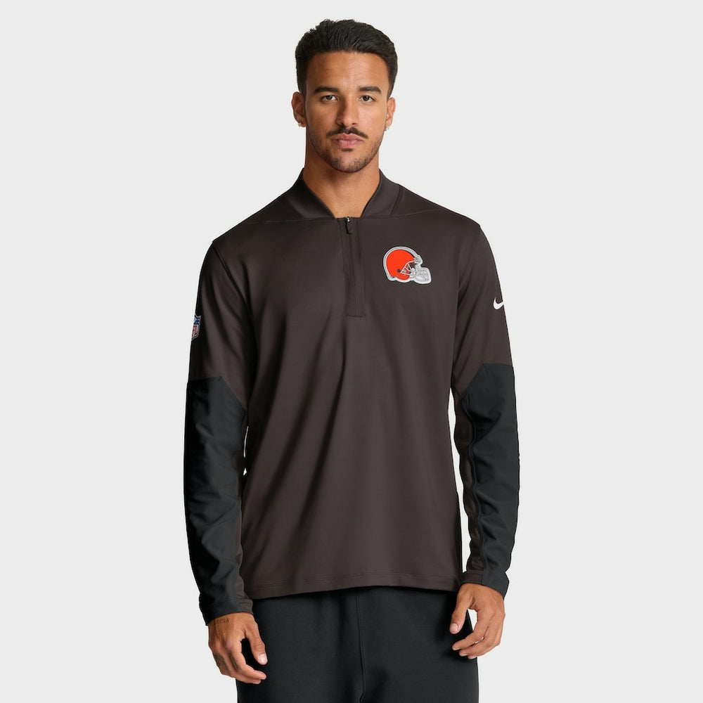 Cleveland Browns Sideline Dri-FIT Half-Zip Pullover - Brown | Nike cheap