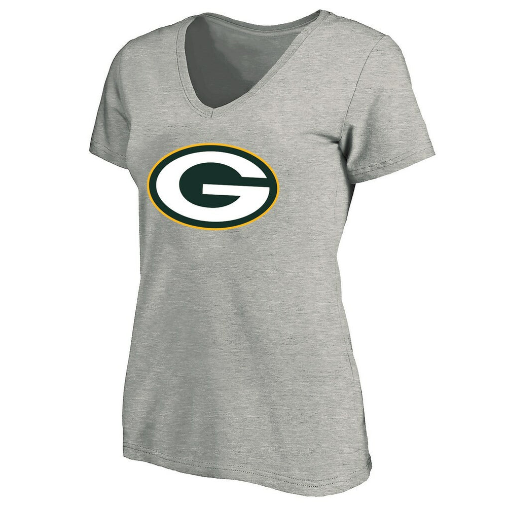 Green Bay Packers Women's Plus Size V-Neck T-Shirt - Heather Gray online