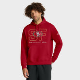 San Francisco 49ers Busted Play Club Fleece Pullover Hoodie - Scarlet | Nike sale