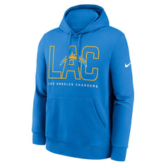 Los Angeles Chargers Busted Play Club Fleece Pullover Hoodie - Powder Blue | Nike outlet