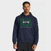 Seattle Seahawks Busted Play Club Fleece Pullover Hoodie - College Navy | Nike outlet