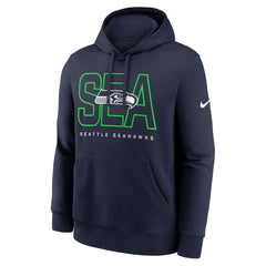 Seattle Seahawks Busted Play Club Fleece Pullover Hoodie - College Navy | Nike outlet