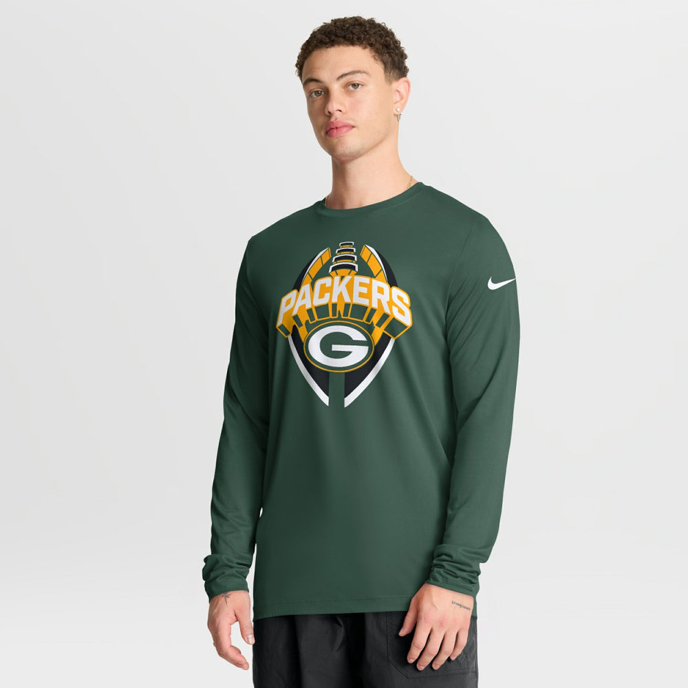 Green Bay Packers Primetime Legend Icon Performance Long Sleeve T-Shirt - Green | Nike for sale