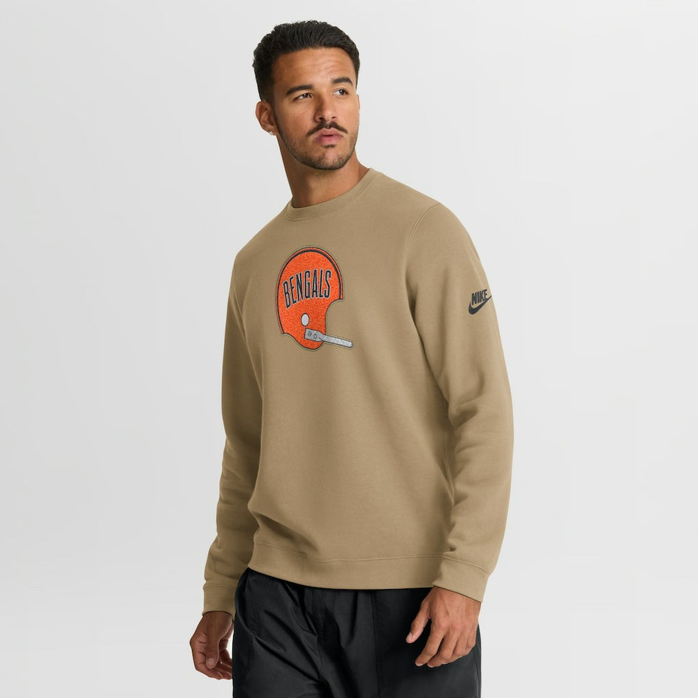 Cincinnati Bengals Swing Pass Rewind Club Pullover Sweatshirt - Tan | Nike cheap