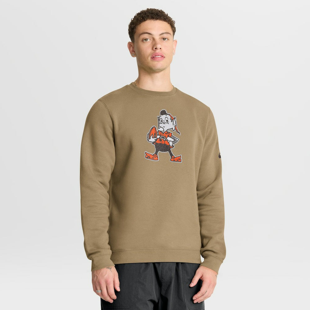 Cleveland Browns Swing Pass Rewind Club Pullover Sweatshirt - Brown | Nike cheap