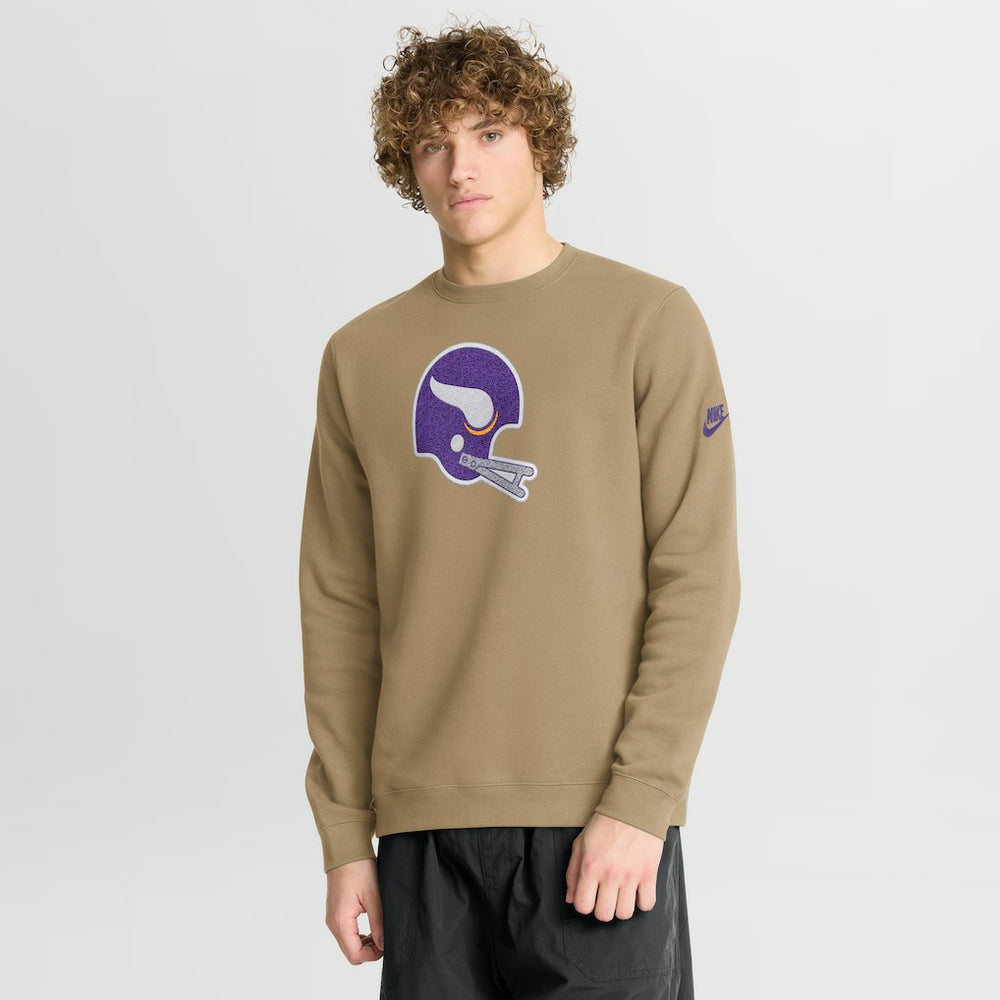 Minnesota Vikings Swing Pass Rewind Club Pullover Sweatshirt - Tan | Nike on sale