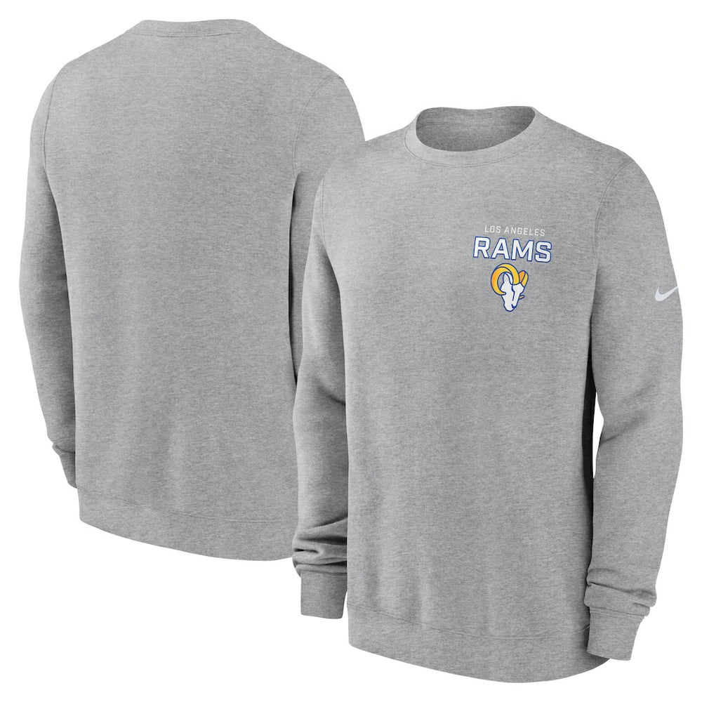 Los Angeles Rams Primetime Club Fleece Pullover Sweatshirt - Heather Gray | Nike cheap